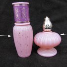 Avon Elusive Cologne mini bottle & roll on pink on glass as is partial bottles Avon Elusive Cologne mini bottle & roll on pink on glass as is partial bottles