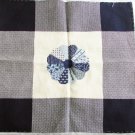 Hopscotch pillow top quilt flower motif finished cross stitch navy cream 14" Hopscotch pillow top quilt flower motif finished cross stitch navy cream 14"