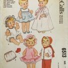 McCall 6513 baby & toddler talking doll wardrobe UNCUT Chatty Tiny Tears Betsy