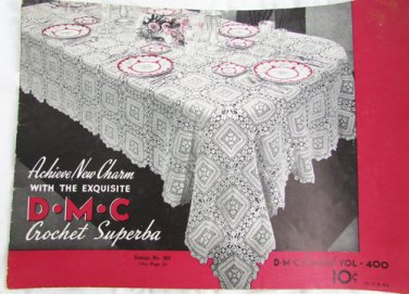 DMC Crochet Superba patterns tablecloths runners 1939 vintage booklet
