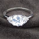 Silver ring NVC mark size 11 probably sterling CZ stones