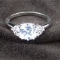 Silver ring NVC mark size 11 probably sterling CZ stones