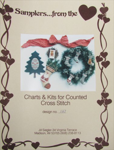 Cross stitch patterns 6 mini Christmas stockings Samplers from the Heart