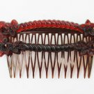 Vintage hair comb plastic probably celluloid flowers 3 inches small very nice