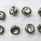 8 Rhinestone silver plastic buttons 3/8" diameter 8 Rhinestone silver plastic buttons 3/8" diameter