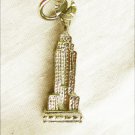 Empire state building bracelet charm silver coated one inch long