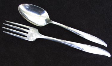 Oneida silver flowers community silverplate spoon salad fork