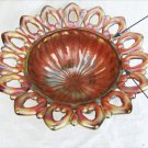 Northwood wild rose amethyst carnival bowl lattice edge rays interior footed as is