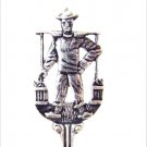 Dutch 90 silver spoon man with yoke carrying water jugs JVZ 90 mark Dutch 90 silver spoon man with yoke carrying water jugs JVZ 90 mark