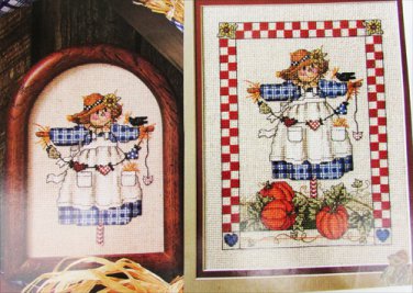 Scarecrow Sweetie cross sittch pattern harvest pumpkins whimsical Leisure Arts