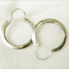 Sterling hoop earrings Mexico TM 08 one inch very nice