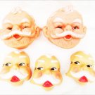 Santa Claus doll faces 3 small 2 rubber vinyl larger Santa Claus doll faces 3 small 2 rubber vinyl larger