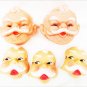 Santa Claus doll faces 3 small 2 rubber vinyl larger