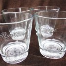 4 Crown Royal glasses 3 1/2" tall logo on bottom & side nice shape