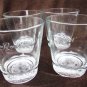 4 Crown Royal glasses 3 1/2" tall logo on bottom & side nice shape