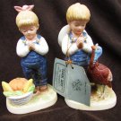 Denim Days 1506 figurines boy & girl Time for Thanks Debbie & Danny