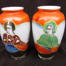 Occupied Japan two mini vases moriage hand painted K. Ishimara Occupied Japan two mini vases moriage hand painted K. Ishimara