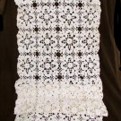 Crochet doily table runner flower pattern 34 x 10" light ecru cream Crochet doily table runner flower pattern 34 x 10" light ecru cream
