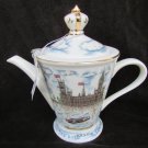 David Birch teapot House of Parliament Reflections with tag porcelain London