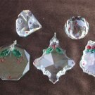 5 Crystal ornaments red green rhinestones star ball pyramid "kiss" beautiful