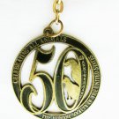 Humane Society of US 50th anniversary key fob chain gold tone black enamel