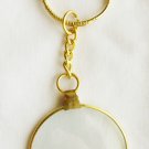 Magnifier key chain gold tone rims keychain Magnifier key chain gold tone rims keychain