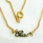 PAT initial name necklace gold tone 15"