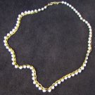 Napier necklace faux pearls gold tone simple design delicate look 18"