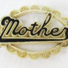 Celluloid Mother pin cream & black vintage plastic Celluloid Mother pin cream & black vintage plastic