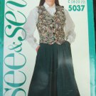 Butterick 5037 misses culottes and vest UNCUT pattern size 18 20 22