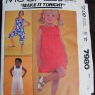 McCall 7980 girls pull on dress & jumpsuit size 12 UNCUT vintage pattern