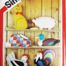 Simplicity 223 animal pillow pattern: cat pig duck rooster hen UNCUT Simplicity 223 animal pillow pattern: cat pig duck rooster hen UNCUT