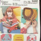 Vogue 1959 children's cloth book with animals & applique transfers UNCUT pattern
