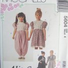 McCall 5604 girl dress jumpsuit size 4 UNCUT pattern Alicyn design