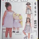McCall 9572 girl & doll sundress sizes 4 5 6 pattern