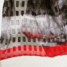Christopher & Banks long scarf black silver red accent new with tags NWT 56x13"