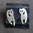 Sterling earrings cats stud type 5/8"  small