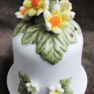 Lefton bell raised 3 D daisies on top and sides
