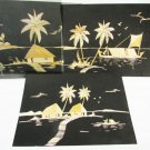 Asian bamboo wheat straw art 3 pictures scenic boats trees 6 1/2 x 9" each Asian bamboo wheat straw art 3 pictures scenic boats trees 6 1/2 x 9" each