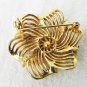 Lisner gold tone pin blue aurora iridescent rhinestones 1 1/2"