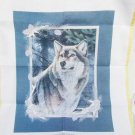 Sunset stamped linen Wolf for embroidery accents cloth only 1998