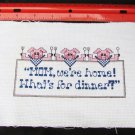 Completed cross stitch Pigs & Mom, We're Home What's for Dinner