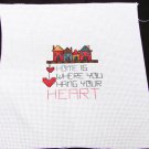 Finished cross stitch Home is Where you hang your Heart