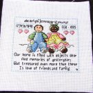 Finished cross stitch home filled with memories small sampler 6 x 6"