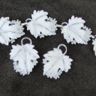 Sarah Coventry bracelet & clip earrings white enamel grape leaf pattern SAC mark