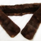 Brown mink collar 31" long 2 1/2" wide alligator clips at ends of velvet lining