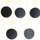 5 La Mode large 1" black shaft buttons on cards tooled matte finish