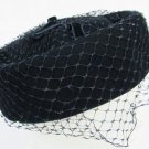Navy wool pillbox hat vintage with face net union made USA Navy wool pillbox hat vintage with face net union made USA