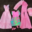 3 Barbie doll pink outfits Medo fake fur jumpsuit Barbie dress & gown & shoes 3 Barbie doll pink outfits Medo fake fur jumpsuit Barbie dress & gown & shoes