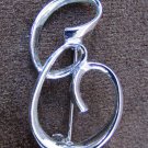 Sarah Coventry initial E pin silver tone brooch Sarah Coventry initial E pin silver tone brooch
